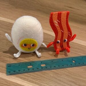 Valentines Decor Cute Egg and Bacon Plush Felt Toys